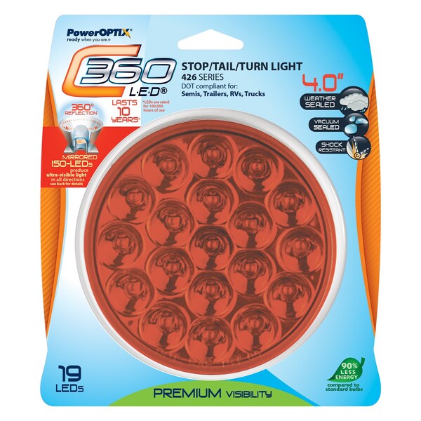 Poweroptix C360 LED 4in S/T/T Light Red 101-004262 - main